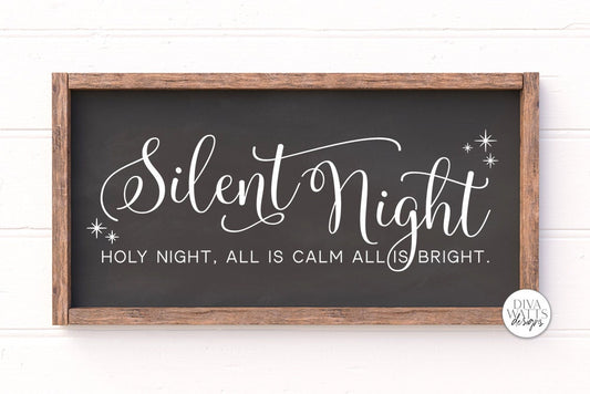 Silent Night Holy Night SVG | Christmas Sign Design