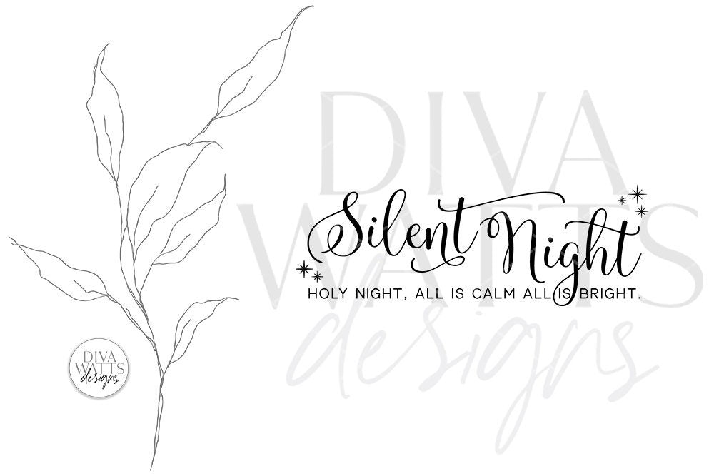 Silent Night Holy Night SVG | Christmas Sign Design