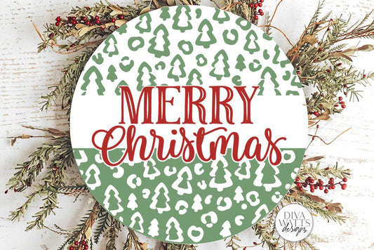 Merry Christmas Leopard SVG | Winter Round Design