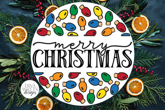 Merry Christmas SVG | Winter Lights Round Design