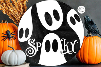 Spooky SVG | Halloween Ghosts Round Design
