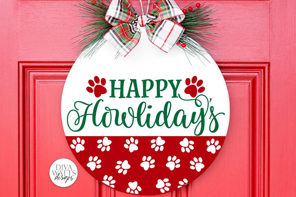 Happy Howliday's SVG | Christmas / Winter Round Design