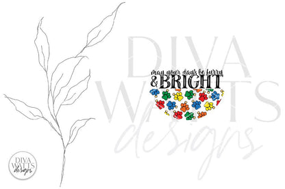 May Your Days Be Furry And Bright SVG | Christmas Round Design