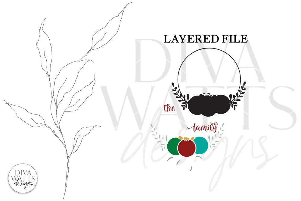 Christmas Ornament Monogram Wreath SVG | Winter Design