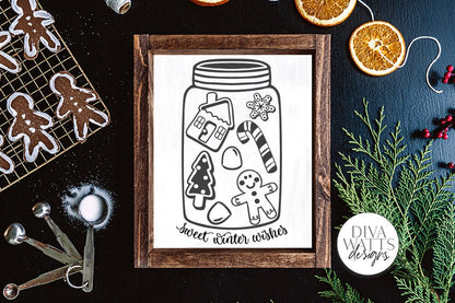Sweet Winter Wishes SVG | Gingerbread Christmas Jar Design
