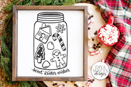 Sweet Winter Wishes SVG | Gingerbread Christmas Jar Design