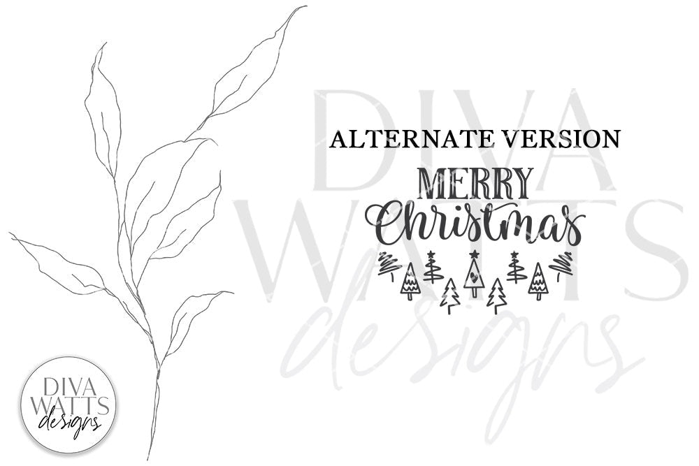 Merry Christmas SVG | Tree Pattern Door Hanger Design - 2 VERSIONS INCLUDED