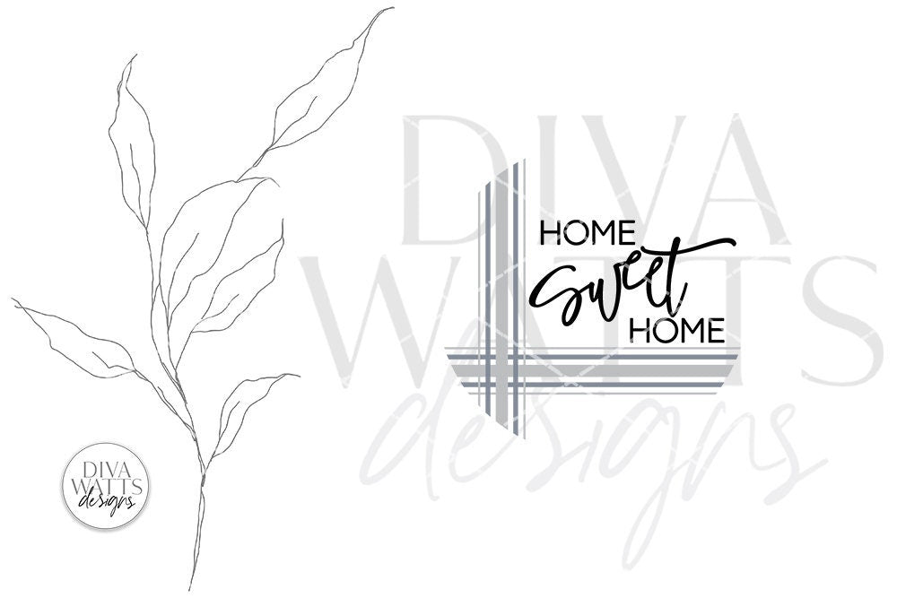 Home Sweet Home SVG | Round Farmhouse Plaid Design