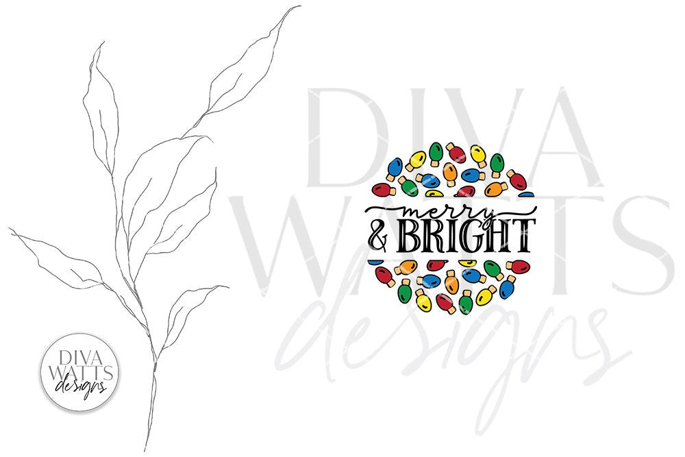 Merry And Bright SVG | Christmas / Winter Round Sign Design