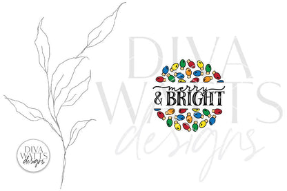 Merry And Bright SVG | Christmas / Winter Round Sign Design
