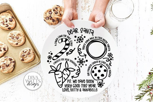 Santa Plate SVG | Multiple Child Version | Christmas / Winter Round Design