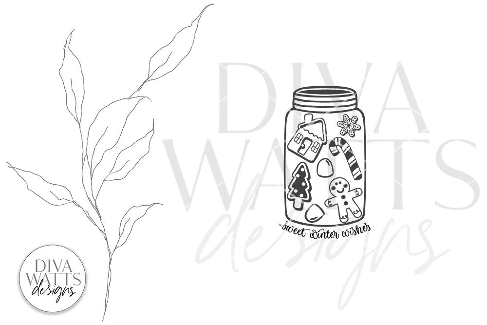 Sweet Winter Wishes SVG | Gingerbread Christmas Jar Design