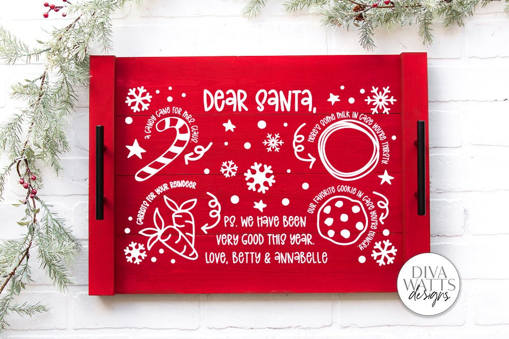 Santa Tray SVG | Multiple Child Version | Christmas / Winter Design