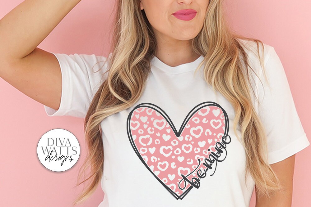 Be Mine SVG | Leopard Print Heart Design for Valentine's Day