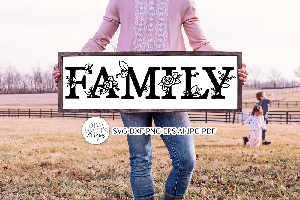 Family SVG | Floral Rose Farmhouse Design