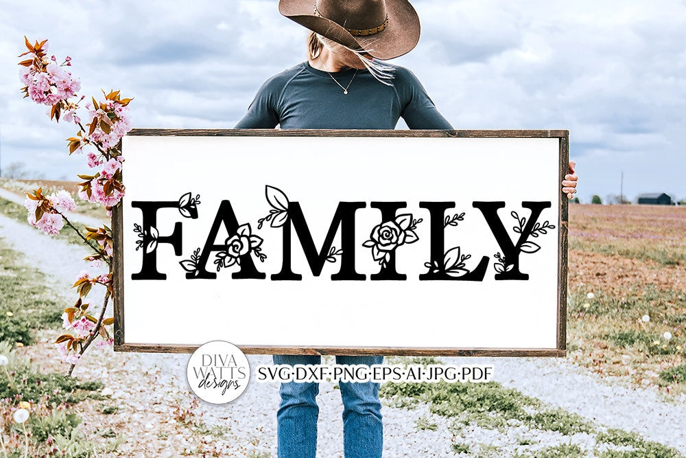Family SVG | Floral Rose Farmhouse Design