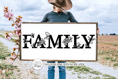 Family SVG | Floral Rose Farmhouse Design