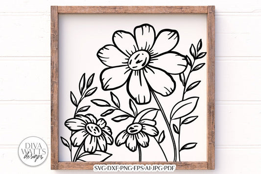 Daisy Artwork SVG | Spring Floral Design