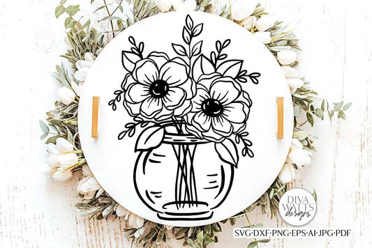 Flowers in Vase SVG | Boho Farmhouse Design