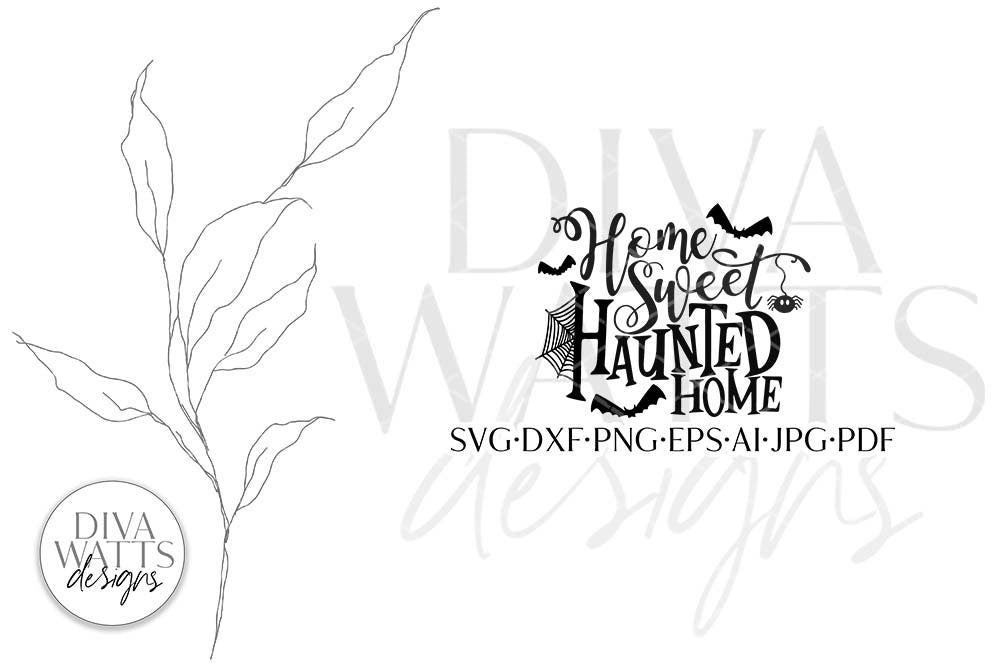 Home Sweet Haunted Home SVG | Halloween Round Sign Design