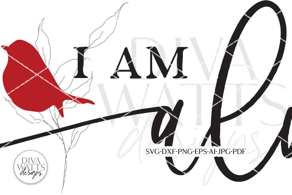 I Am Always With You SVG | Red Cardinal Memorial Sign Design | Organic Style and Smooth Versions Included