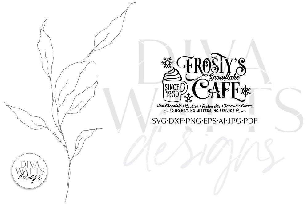 Frosty's Snowflake Cafe SVG | Christmas Design