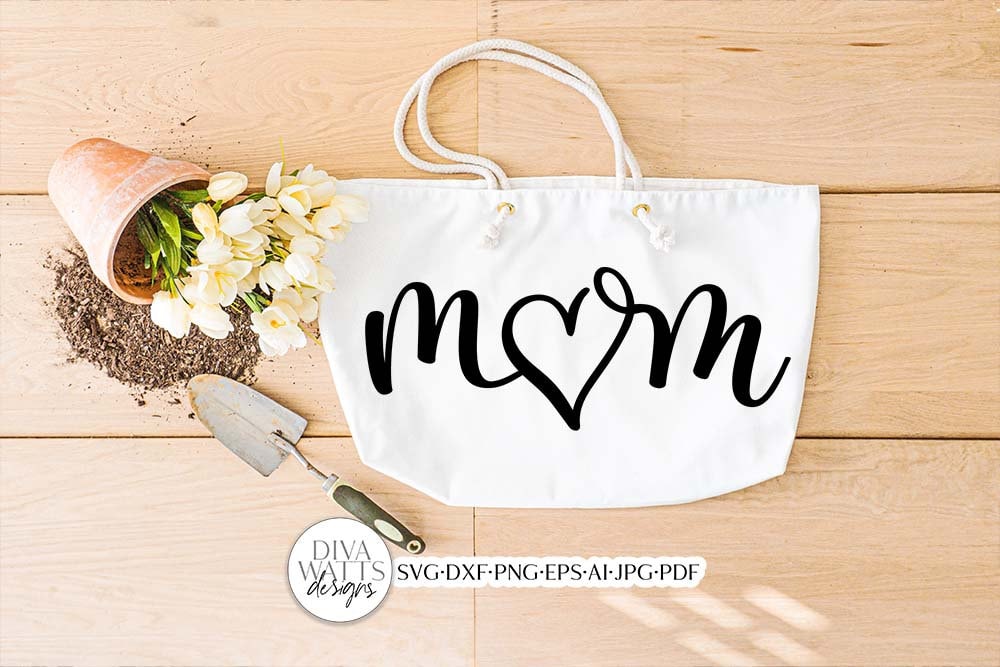 Mom with Heart SVG | Mother's Day Design