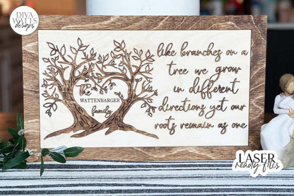 Like Branches On A Tree SVG for Laser & Glowforge | Family Tree Sign Design
