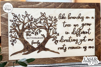 Like Branches On A Tree SVG for Laser & Glowforge | Family Tree Sign Design
