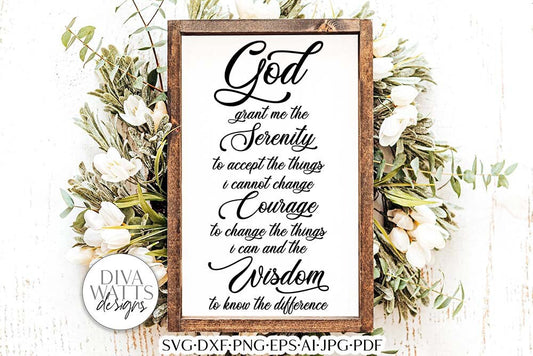 Serenity Prayer SVG | Christian Farmhouse Inspirational Design