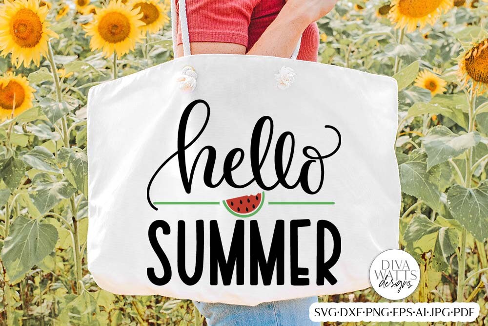 Hello Summer With Watermelon SVG | Summer Design