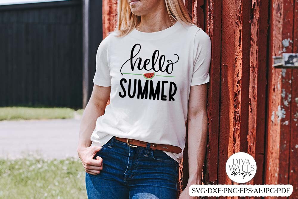 Hello Summer With Watermelon SVG | Summer Design