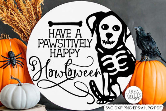 Have A Pawsitively Happy Howloween SVG | Dog Halloween Welcome Design