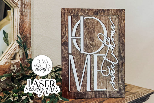 Home Sweet Home Glowforge SVG | Laser Cutting File