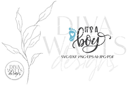 It's A Boy SVG | Baby Announcement Design