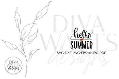 Hello Summer With Watermelon SVG | Summer Design
