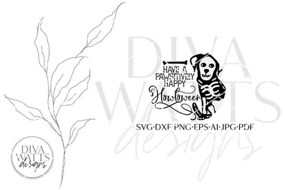 Have A Pawsitively Happy Howloween SVG | Dog Halloween Welcome Design