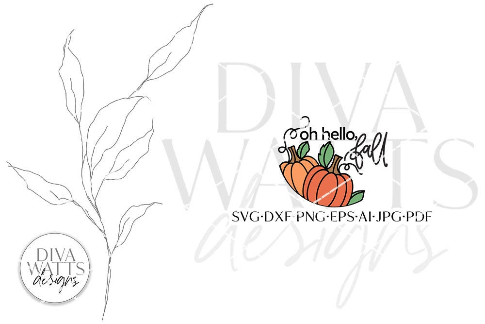 Oh Hello Fall SVG | Autumn Pumpkin Design