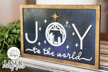 Joy To The World Glowforge SVG | Christmas Nativity Scene Design