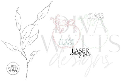 Teacher's Apple with Worm Sign Glowforge SVG | Customize For Your Teacher