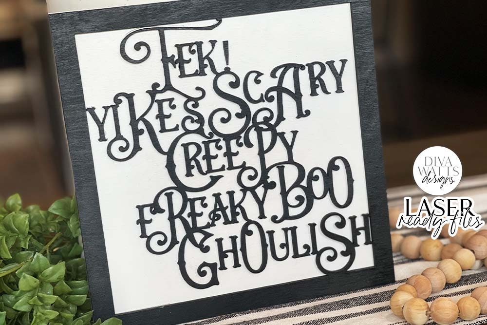 Halloween Typography Art For Glowforge & Lasers | Modern Subway Art SVG