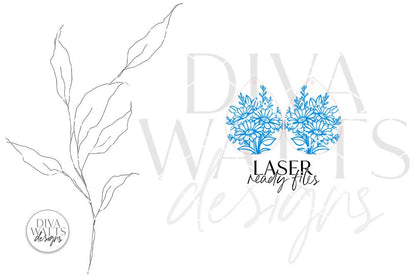 Daisy Bouqet Drop Earrings Glowforge SVG | Floral Laser File
