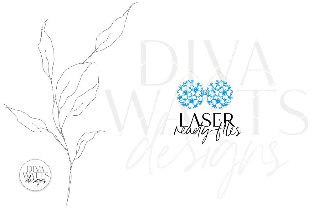 Floral Drop Earrings Glowforge SVG | Laser Cut and Engrave File