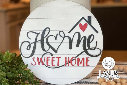 Home Sweet Home Glowforge SVG | Door Hanger Design