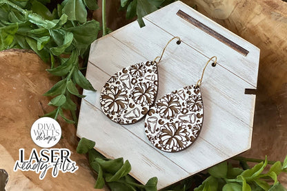 Cheerleader Leopard Print Drop Earrings Glowforge SVG | Sports Earring Design