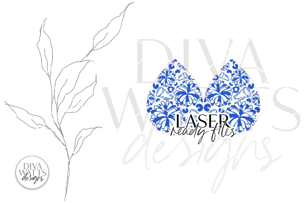 Cheerleader Leopard Print Drop Earrings Glowforge SVG | Sports Earring Design