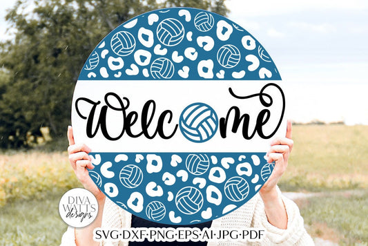 Welcome Volleyball SVG | Sports Door Hanger Design