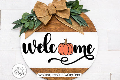 Welcome With Pumpkin SVG | Fall Design