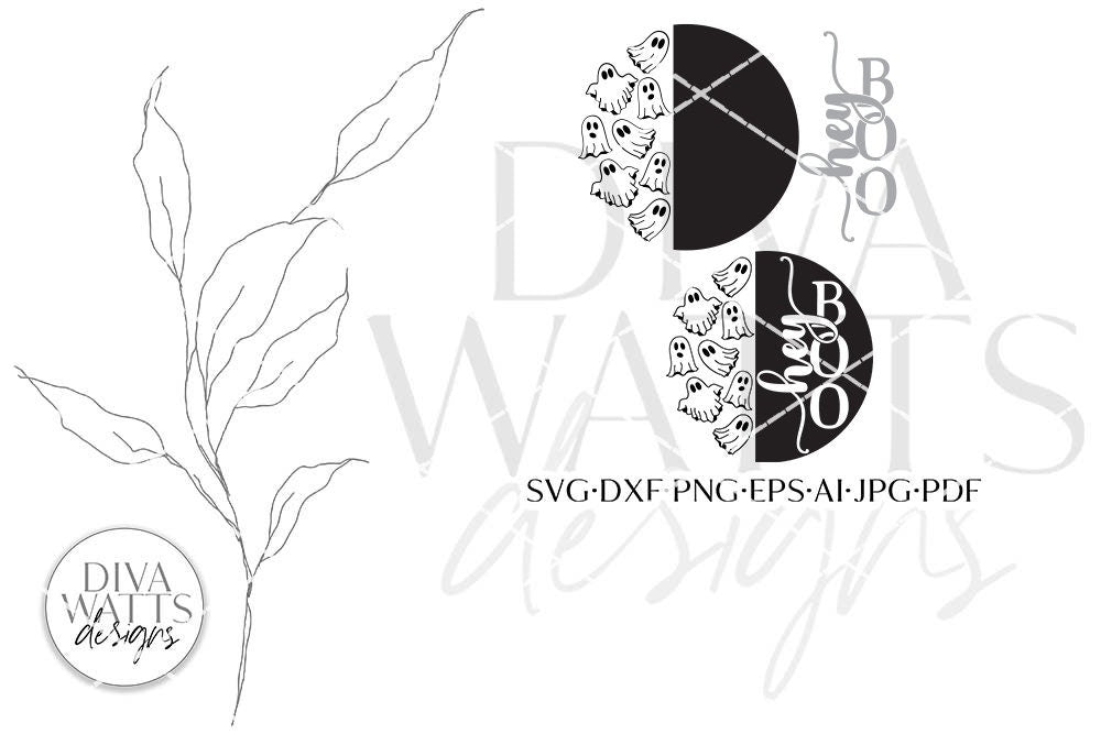 Hey Boo Ghost SVG | Halloween Round Design