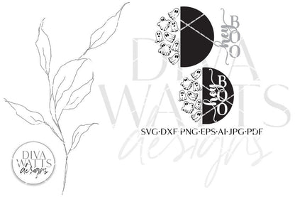 Hey Boo Ghost SVG | Halloween Round Design
